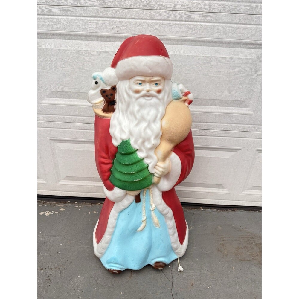 Vintage Rare Empire Santa Claus Blow Mold 40" Toy Sack Father Christmas Lighted